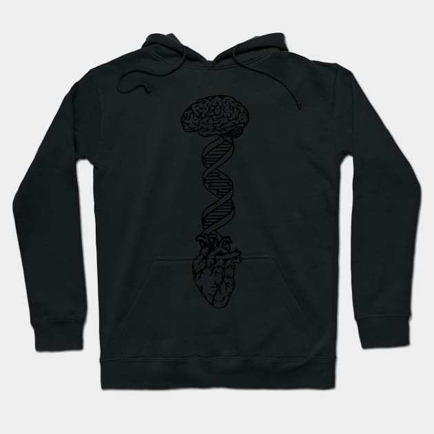 Brain DNA Heart Hoodie by labstud